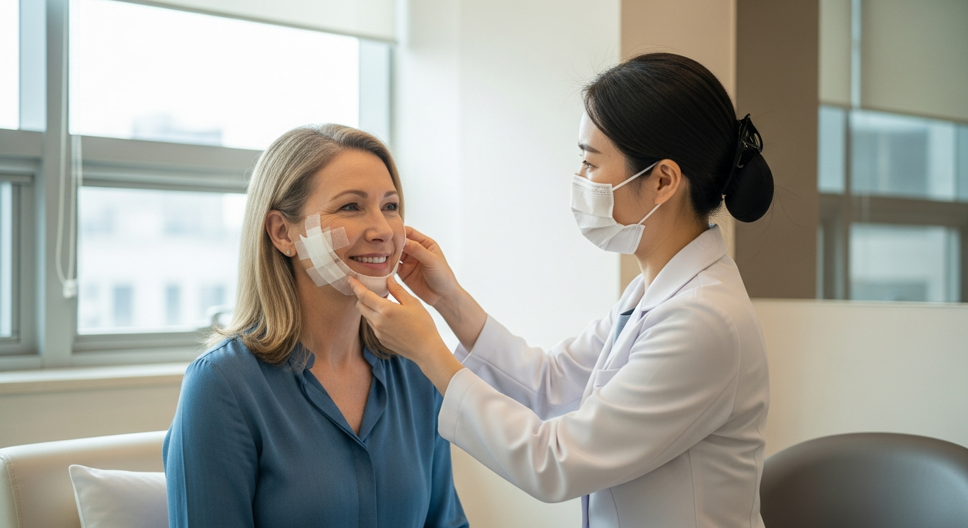 SMAS facelift recovery and follow-up care in Korean medical facility